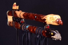 Honduran Rosewood Burl Native American Flute, Minor, Low E-4, #H16Ha